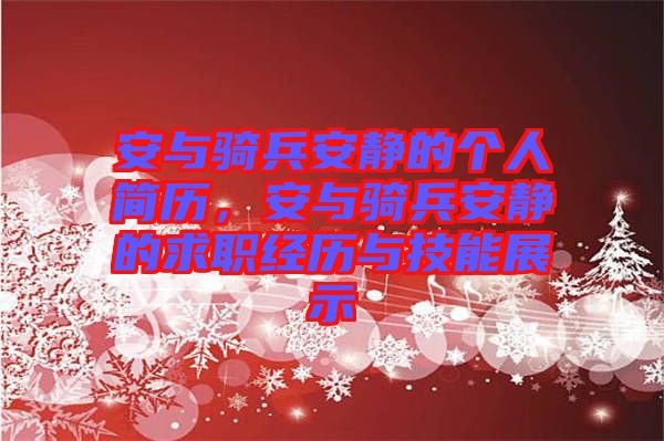 安與騎兵安靜的個人簡歷，安與騎兵安靜的求職經歷與技能展示
