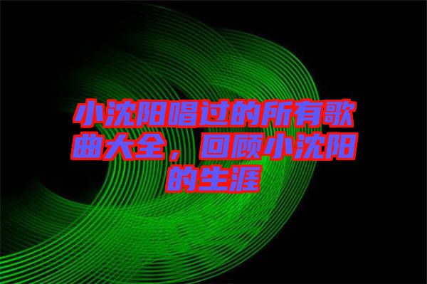小沈陽唱過的所有歌曲大全，回顧小沈陽的生涯