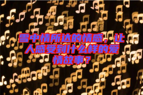 雪中情所達的情感，讓人感受到什么樣的愛情故事？
