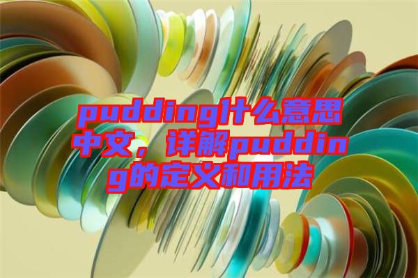 pudding什么意思中文，詳解pudding的定義和用法