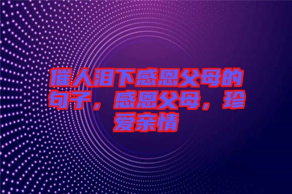催人淚下感恩父母的句子，感恩父母，珍愛親情