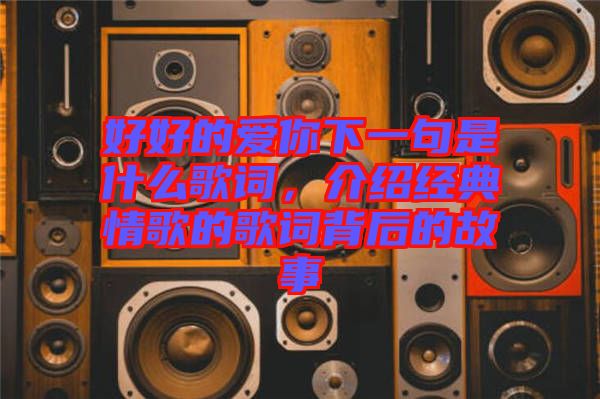 好好的愛你下一句是什么歌詞，介紹經典情歌的歌詞背后的故事