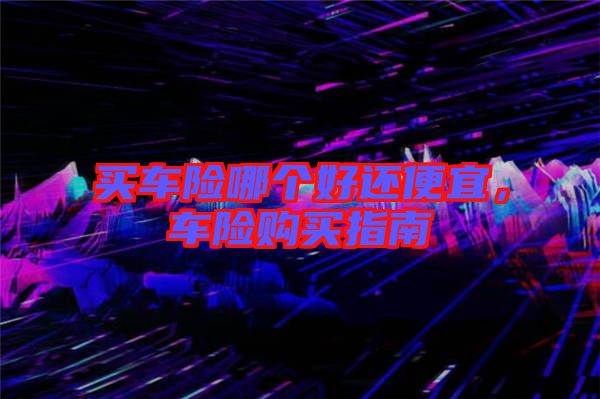 買車險哪個好還便宜，車險購買指南