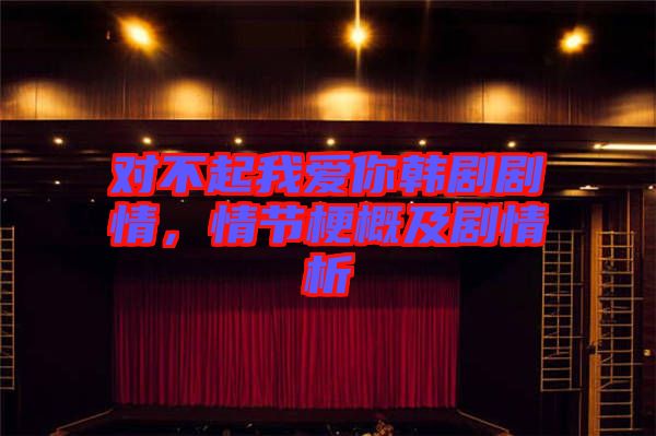 對不起我愛你韓劇劇情，情節梗概及劇情析