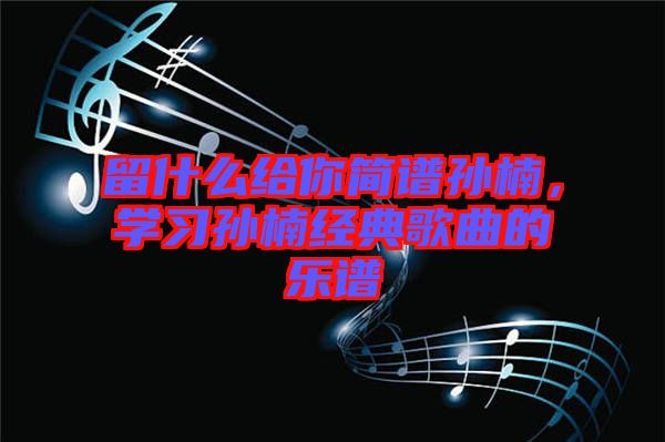 留什么給你簡(jiǎn)譜孫楠，學(xué)習(xí)孫楠經(jīng)典歌曲的樂譜