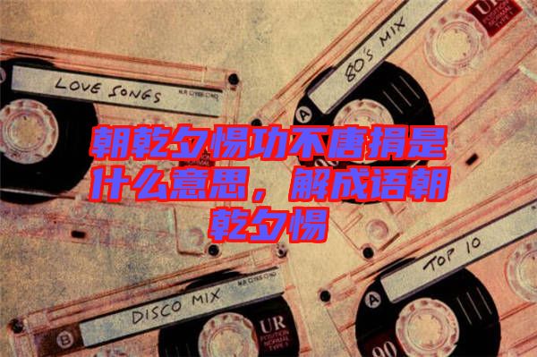 朝乾夕惕功不唐捐是什么意思，解成語朝乾夕惕