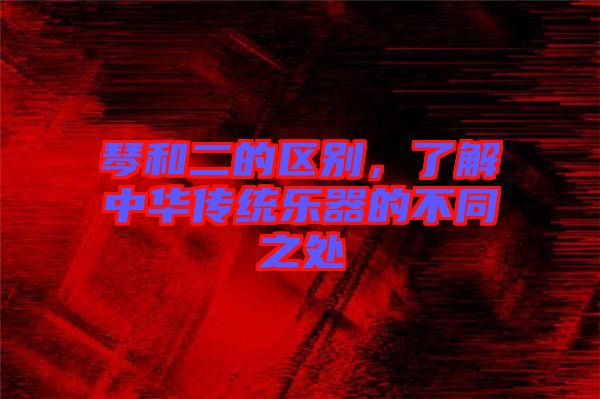 琴和二的區別，了解中華傳統樂器的不同之處