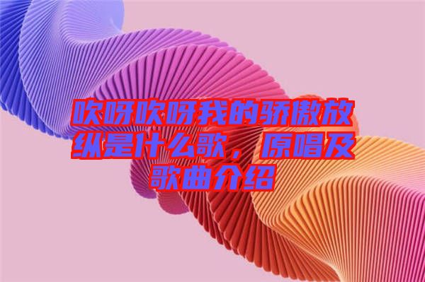 吹呀吹呀我的驕傲放縱是什么歌，原唱及歌曲介紹