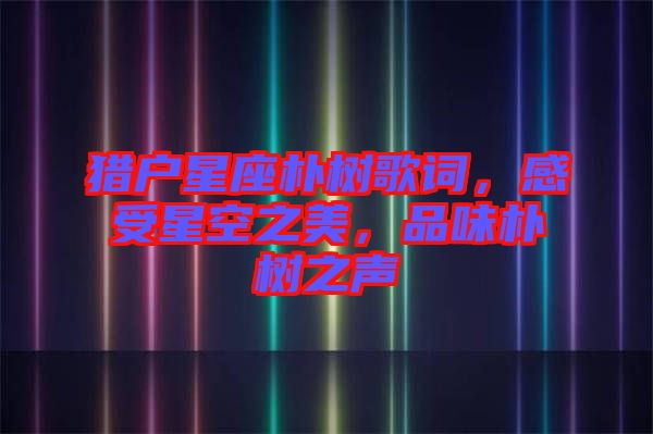獵戶星座樸樹歌詞，感受星空之美，品味樸樹之聲