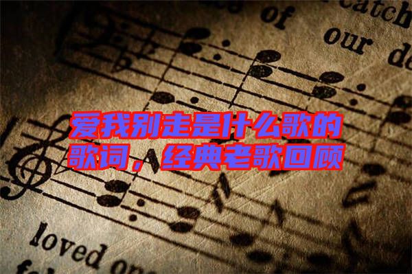 愛我別走是什么歌的歌詞，經典老歌回顧
