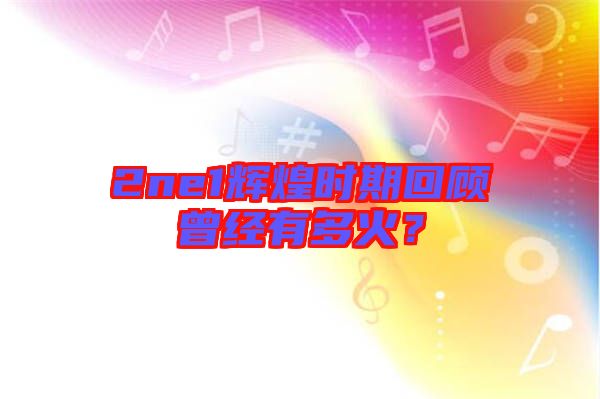 2ne1輝煌時期回顧曾經有多火？