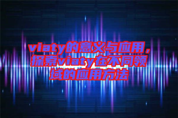 viaty的意義與應用，探索viaty在不同領域的應用方法