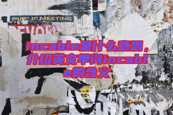 incable是什么意思，介紹英文單詞incable的含義