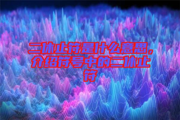 二休止符是什么意思，介紹符號中的二休止符