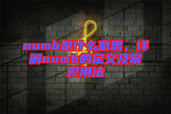 numb是什么意思，詳解numb的定義及常見用法