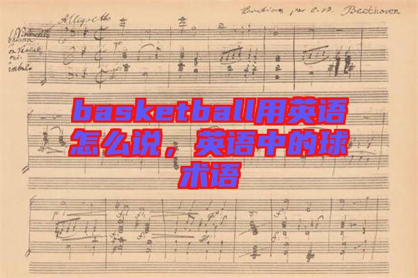 basketball用英語怎么說，英語中的球術語