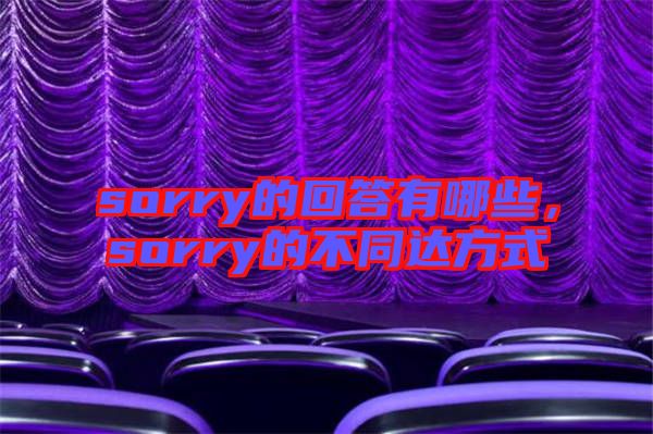 sorry的回答有哪些，sorry的不同達方式