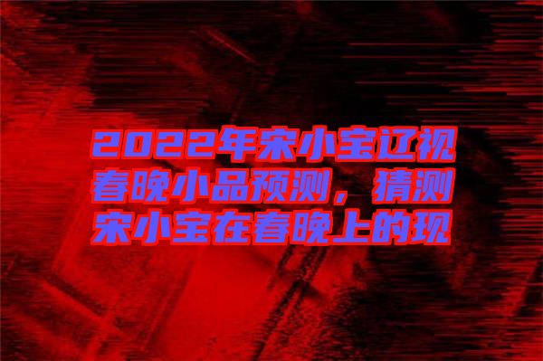 2022年宋小寶遼視春晚小品預測，猜測宋小寶在春晚上的現