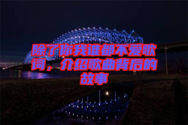 除了你我誰都不愛歌詞，介紹歌曲背后的故事