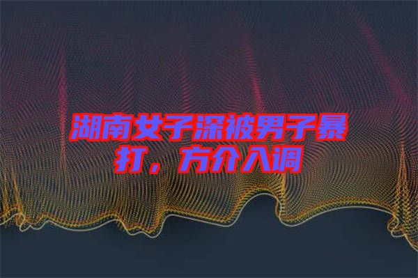 湖南女子深被男子暴打，方介入調(diào)