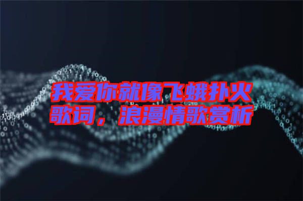 我愛(ài)你就像飛蛾撲火歌詞，浪漫情歌賞析