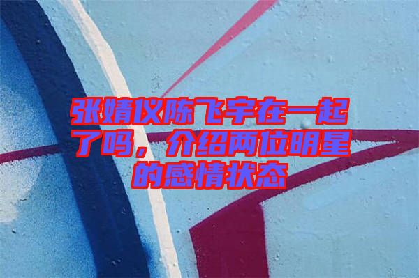 張婧儀陳飛宇在一起了嗎，介紹兩位明星的感情狀態