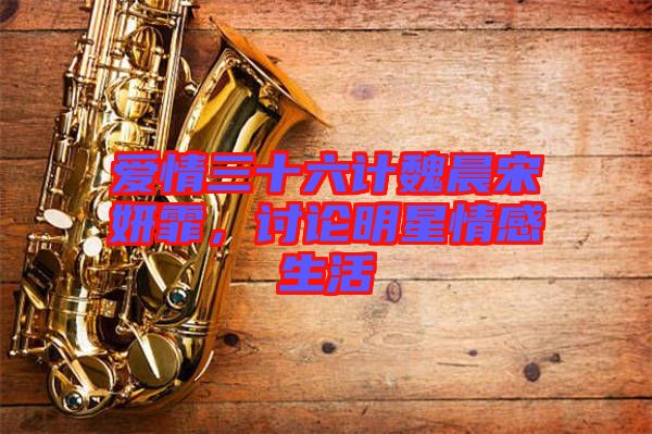 愛情三十六計魏晨宋妍霏，討論明星情感生活