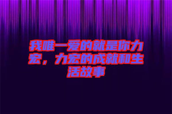 我唯一愛的就是你力宏，力宏的成就和生活故事
