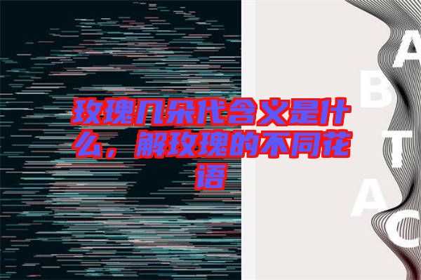 玫瑰幾朵代含義是什么，解玫瑰的不同花語