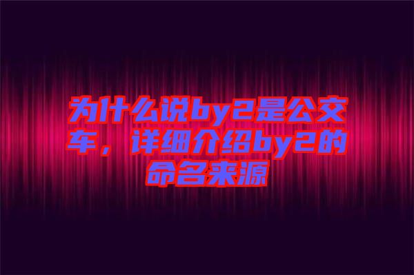 為什么說by2是公交車，詳細介紹by2的命名來源