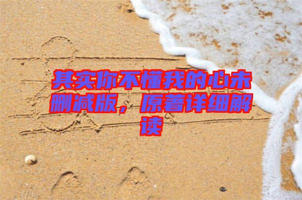 其實你不懂我的心未刪減版，原著詳細解讀