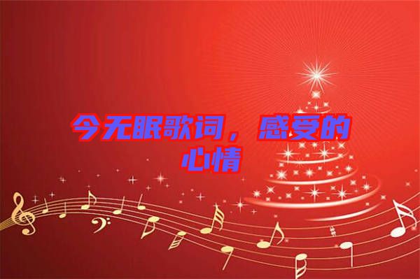 今無眠歌詞，感受的心情