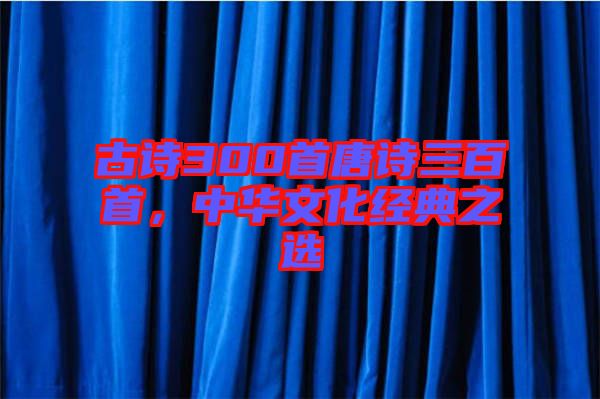 古詩300首唐詩三百首，中華文化經典之選