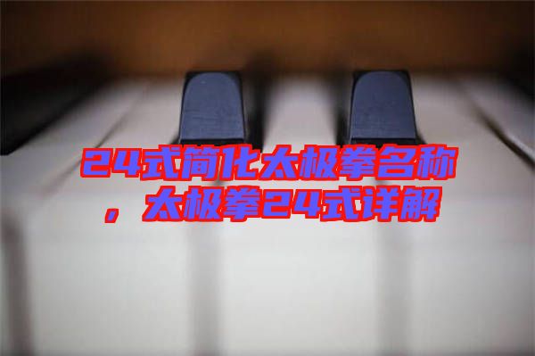 24式簡化太極拳名稱，太極拳24式詳解