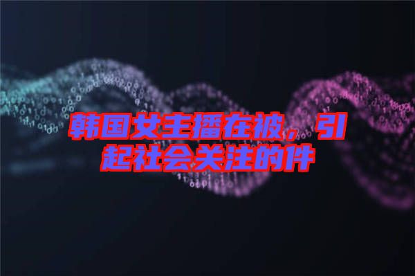 韓國女主播在被，引起社會(huì)關(guān)注的件