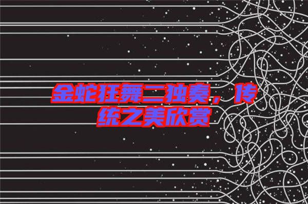 金蛇狂舞二獨奏，傳統之美欣賞