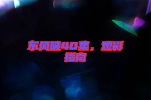 東風破40集，觀影指南