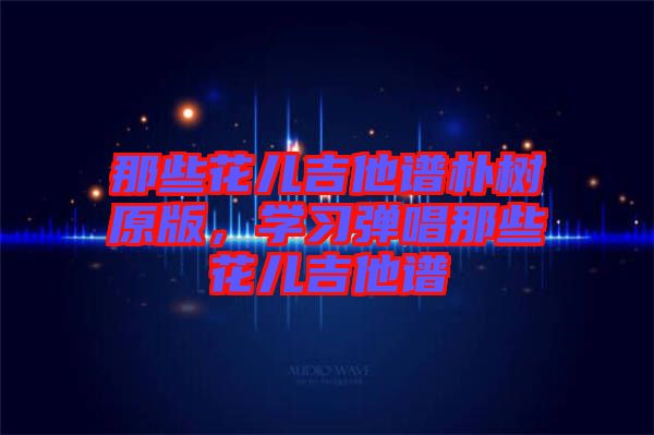 那些花兒吉他譜樸樹原版，學習彈唱那些花兒吉他譜