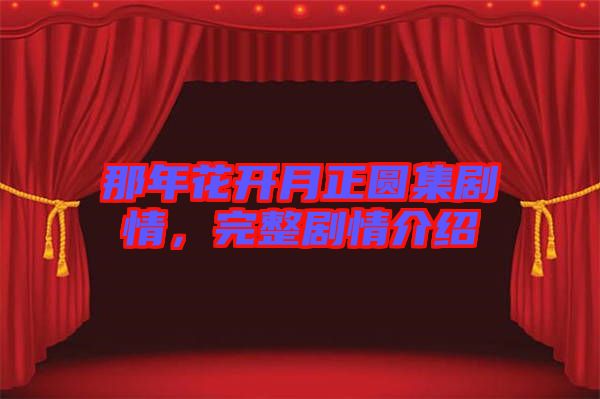那年花開月正圓集劇情，完整劇情介紹